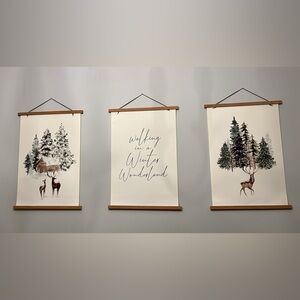 Wall Winter Canvas Set of 3 (Does NOT include the hangers.)